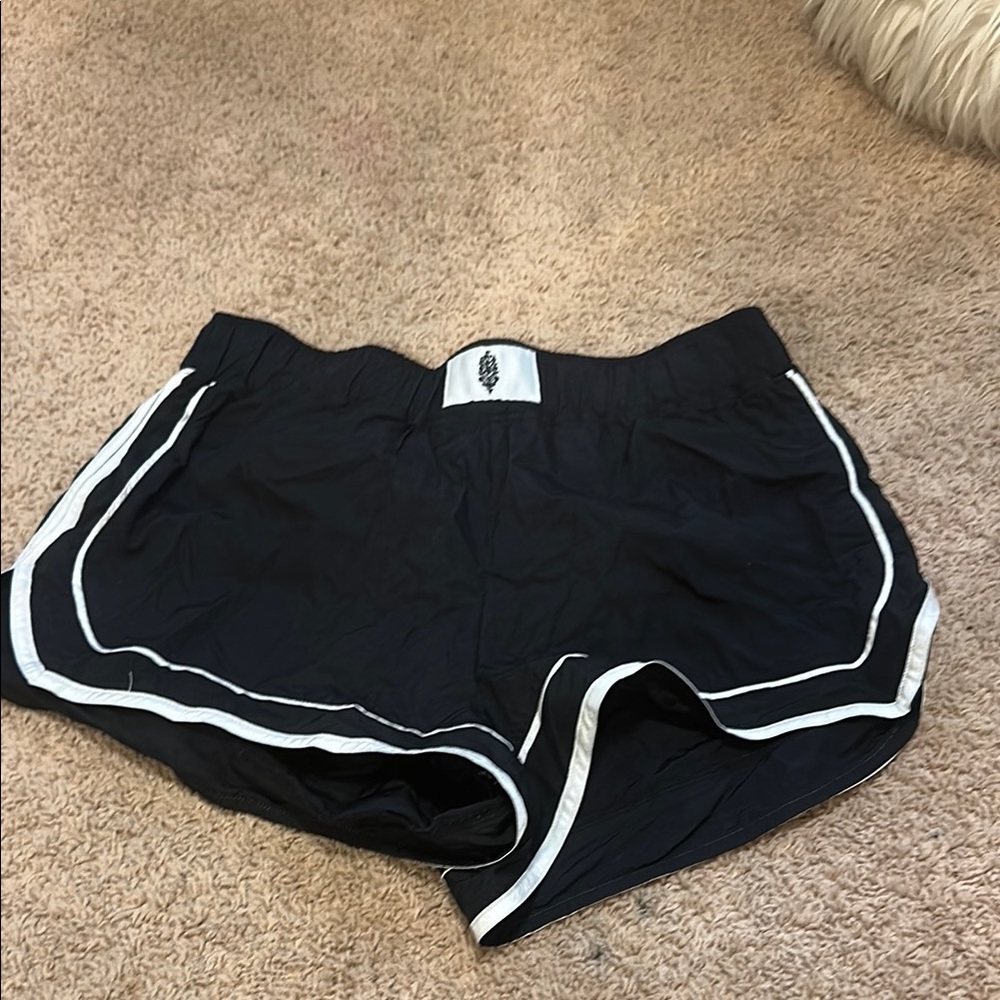 Black Athletic Shorts with White Trim